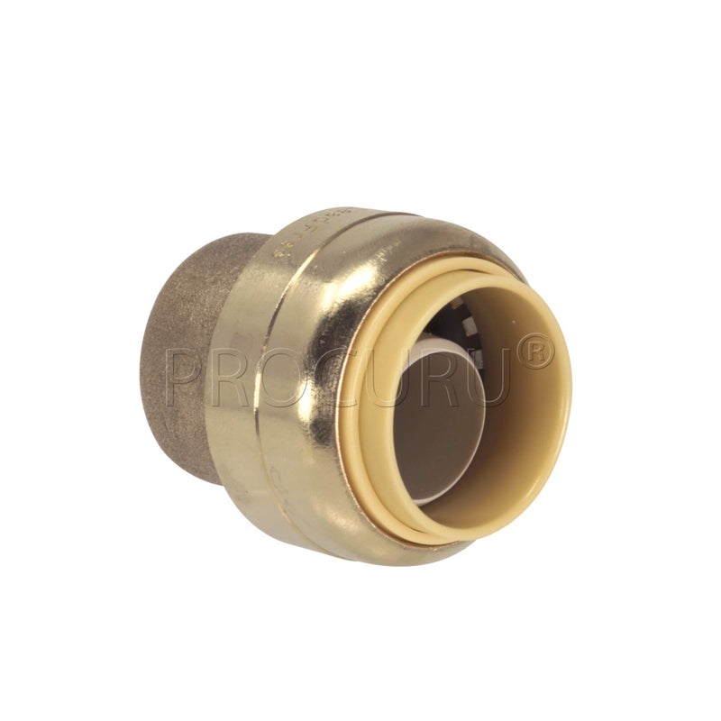 PROCURU [10-Pack] PROCURU 3/4-Inch PushFit End Cap, Push-to-Connect Plumbing Brass Fitting for Copper, PEX, CPVC, PE-RT Pipe (8X3014-10P) - Image 2